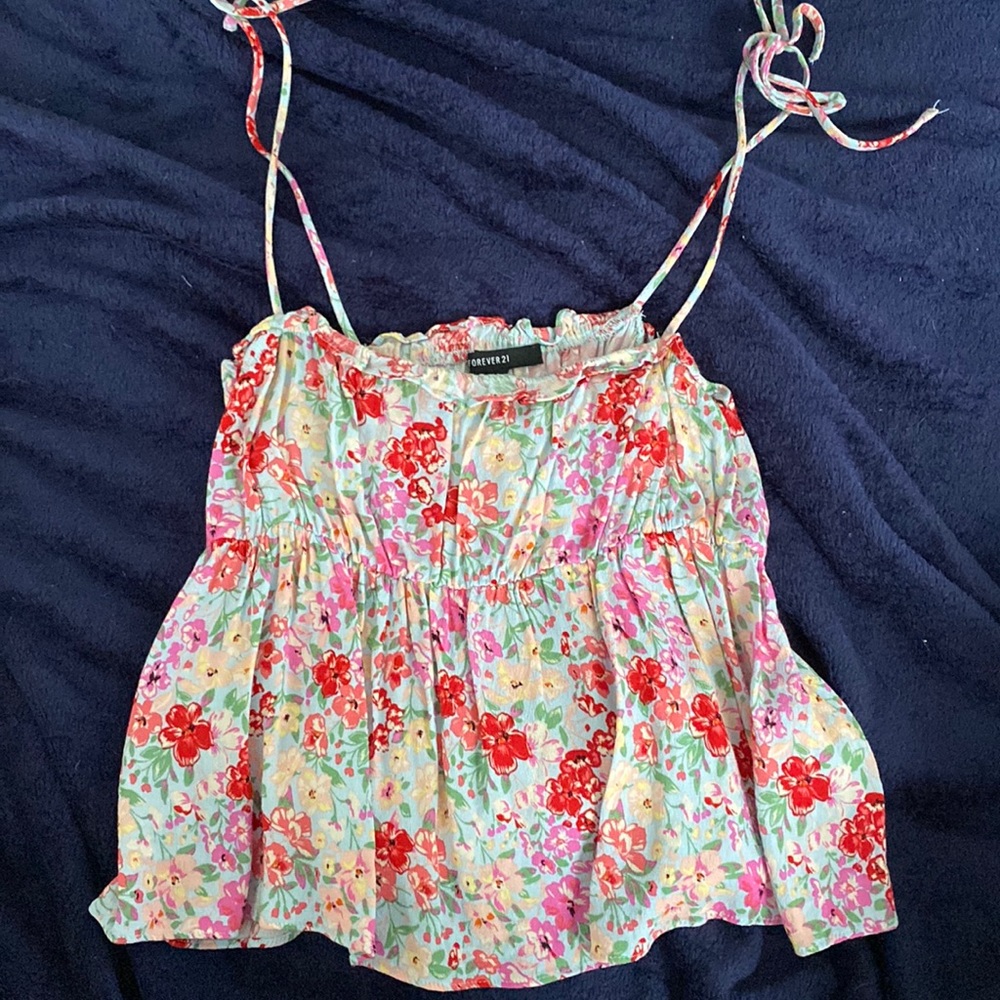 Forever 21 Flowy Pink Multi Color Cami Crop